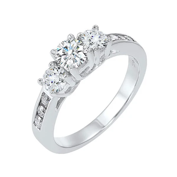 women stackable engagement rings -14Kt White Gold Diamond (1Ctw) Ring