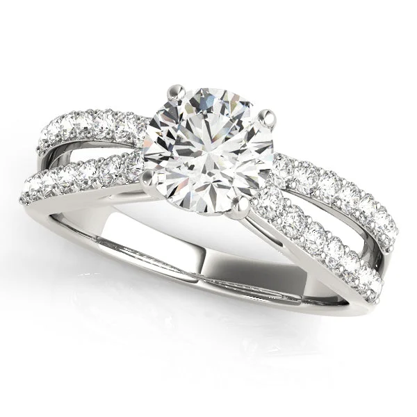 women mixed metal engagement rings -Platinum Open Engagement Ring Setting