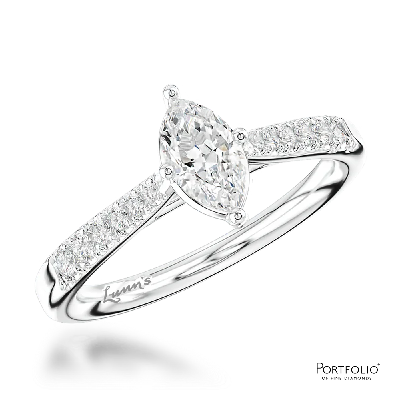 women infinity rings -Solitaire 0.30ct F SI1 Diamond Platinum Ring