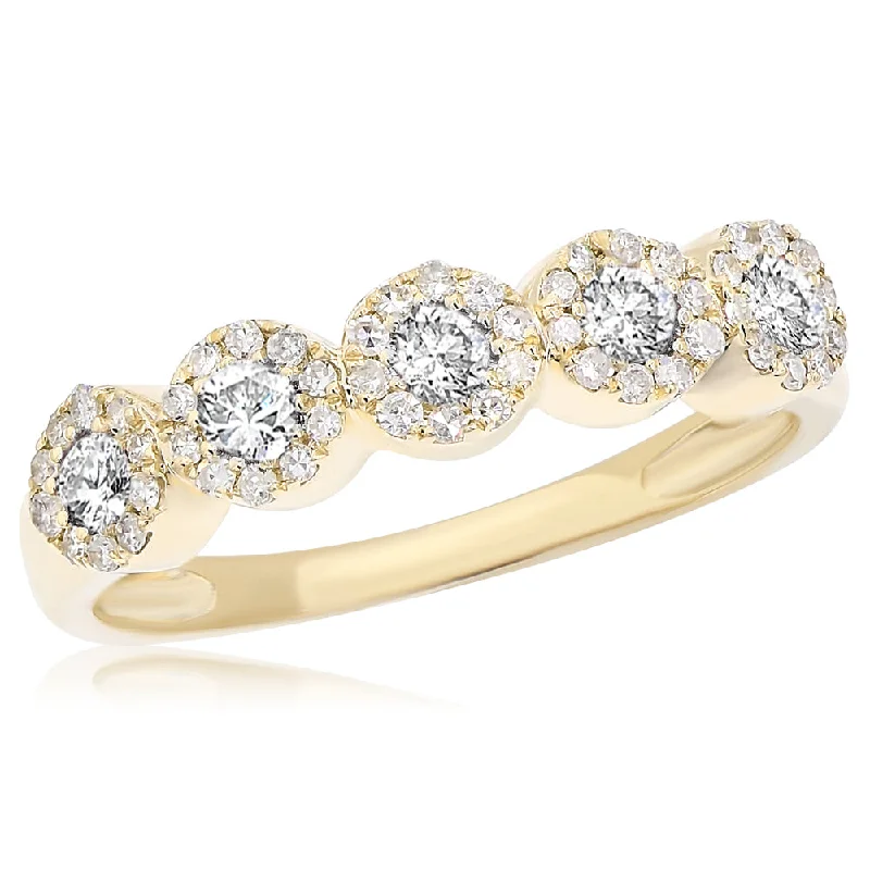 women bridal jewelry engagement rings -14K Yellow Gold Multi Stone Ring