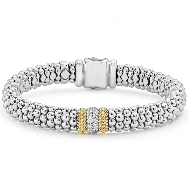 women luxury bangles -Lagos Lux Single Station Diamond Caviar Bracelet