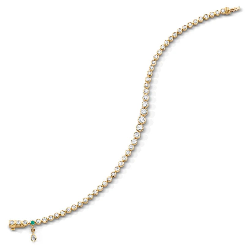 women pearl bracelets -Midi Graduated Round Bezel Set Diamond Tennis Bracelet