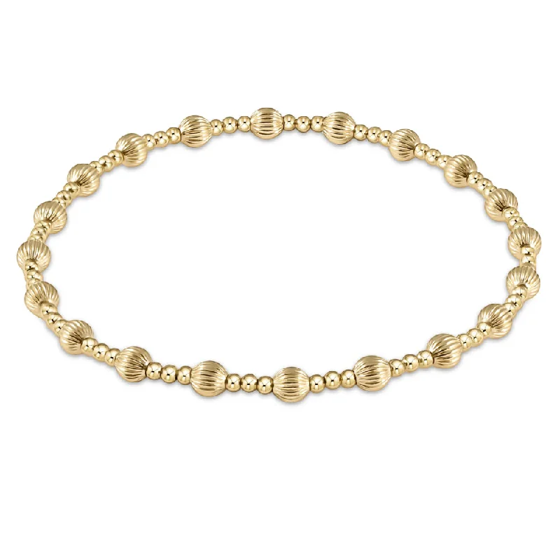 women bangles -enewton 7.25" extends Dignity Sincerity Pattern Gold Bead Bracelet