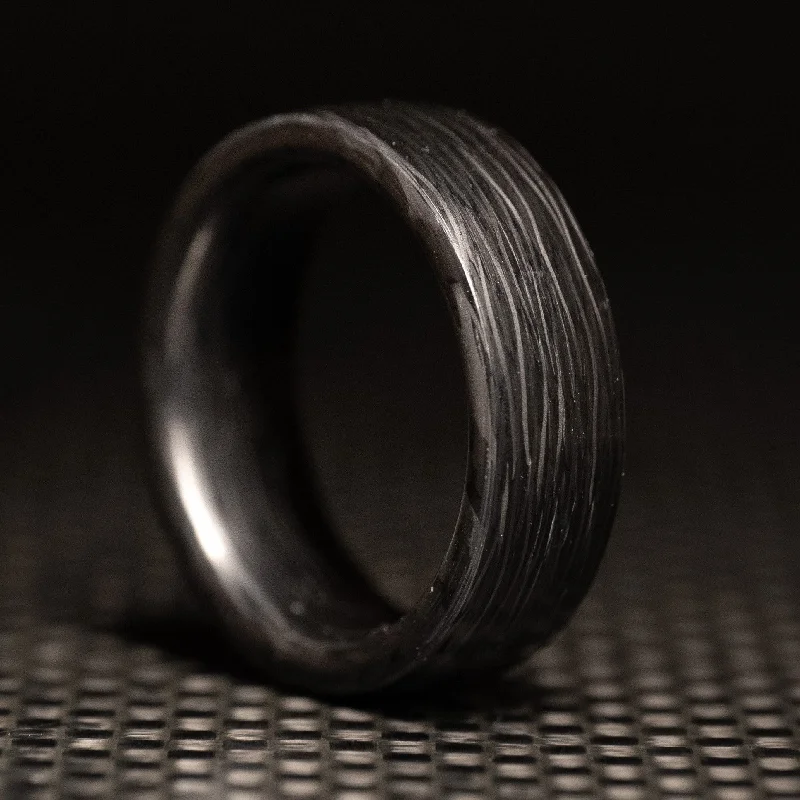 women gold wedding rings -Pure Carbon Fiber Ring