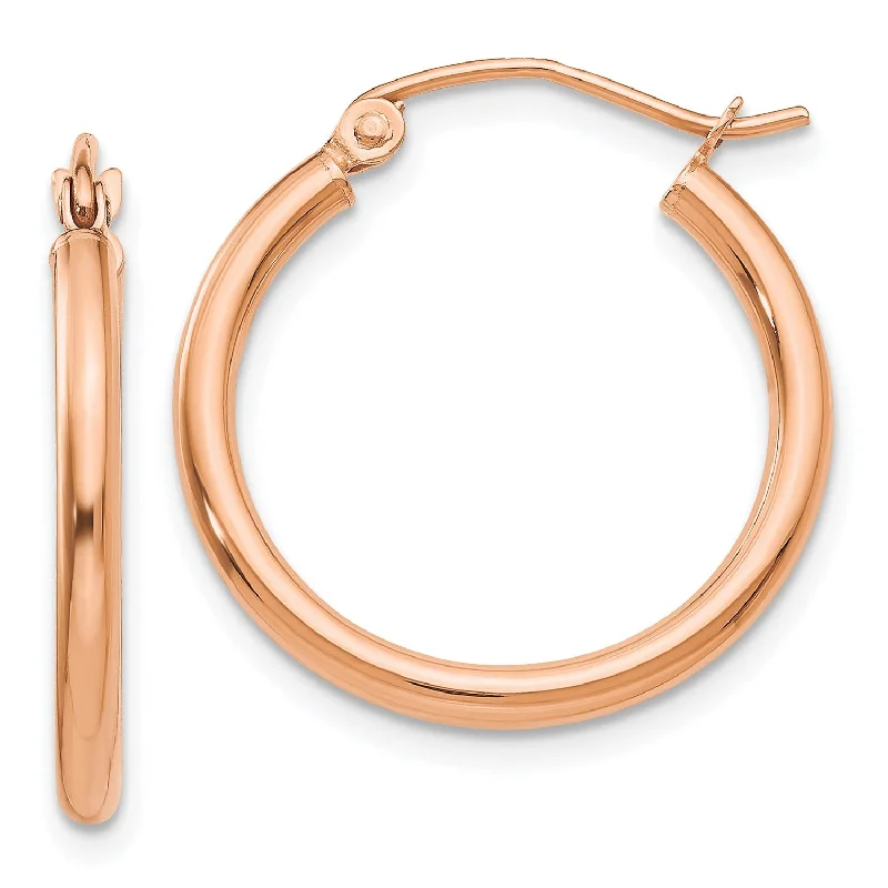 women long earrings -14KT Rose Gold 20X2MM Hoop Earrings