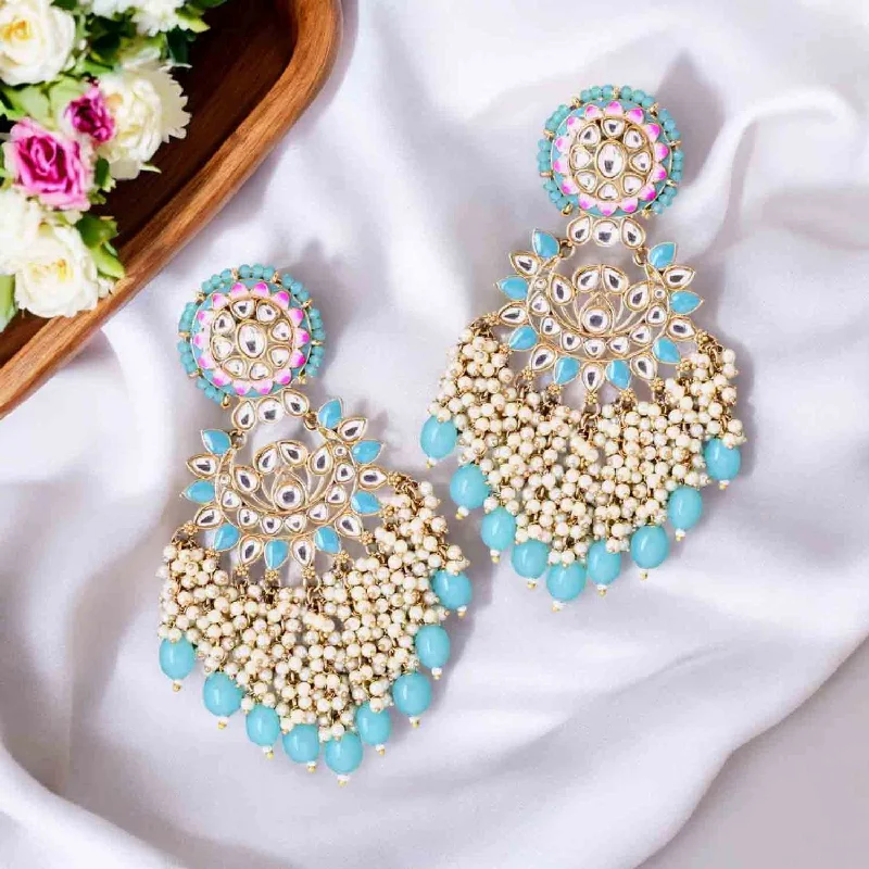 women eco-friendly earrings -Turquoise Shalani Chandbalis