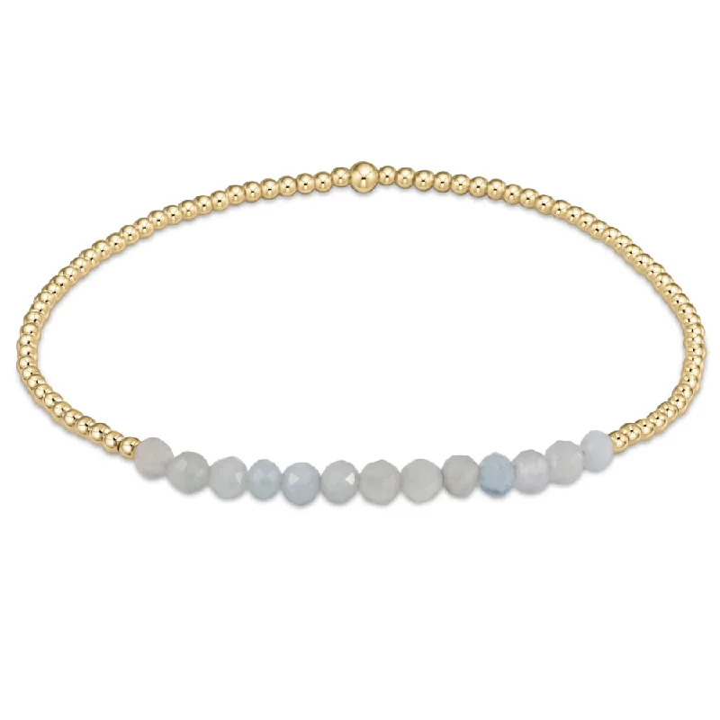 women chain bracelets -enewton 6.25" Gold Bliss Gemstone 2mm Bead Bracelet - Aquamarine