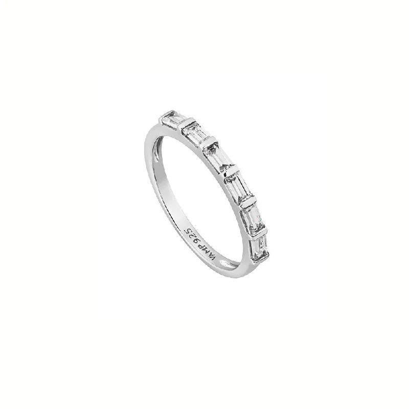 women gemstone wedding rings -Silver Sempre Ring 2