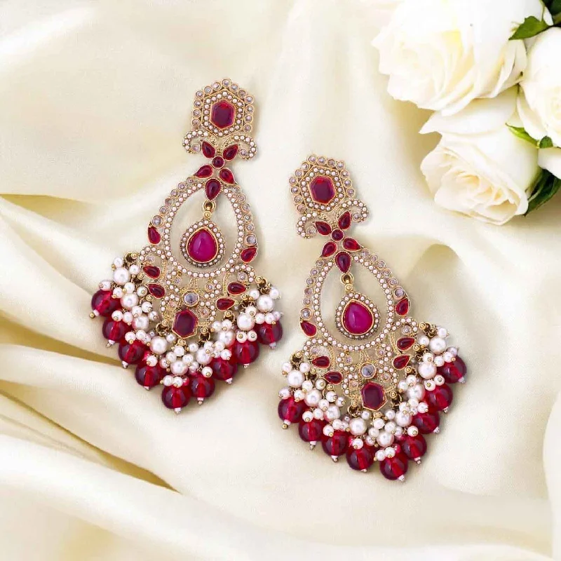 women romantic earrings -Rani Aamira Danglers