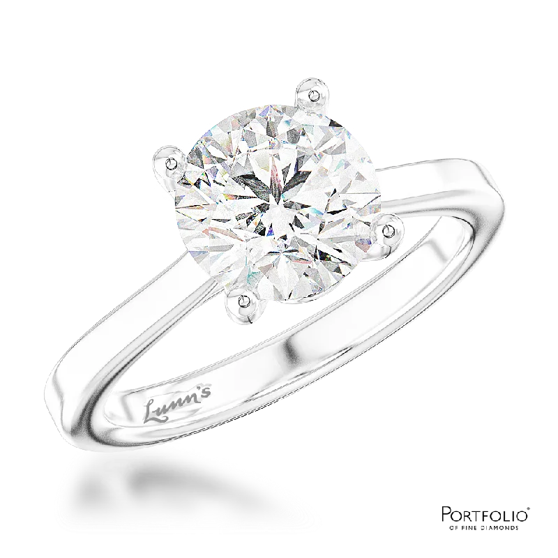 women unique wedding bands -Solitaire 1.09ct H SI2 Diamond Platinum Ring