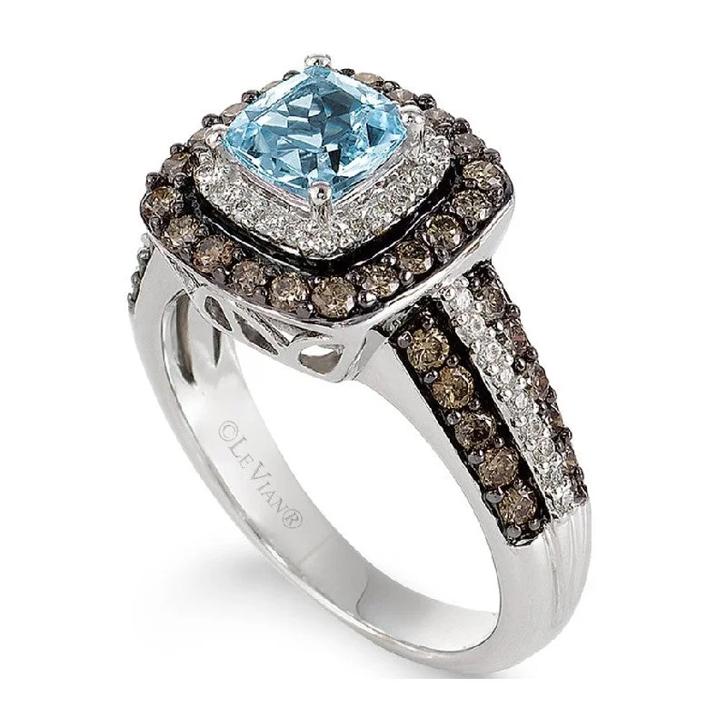 women cocktail statement rings -Le Vian Chocolatier® Sea Blue Aquamarine® Ring