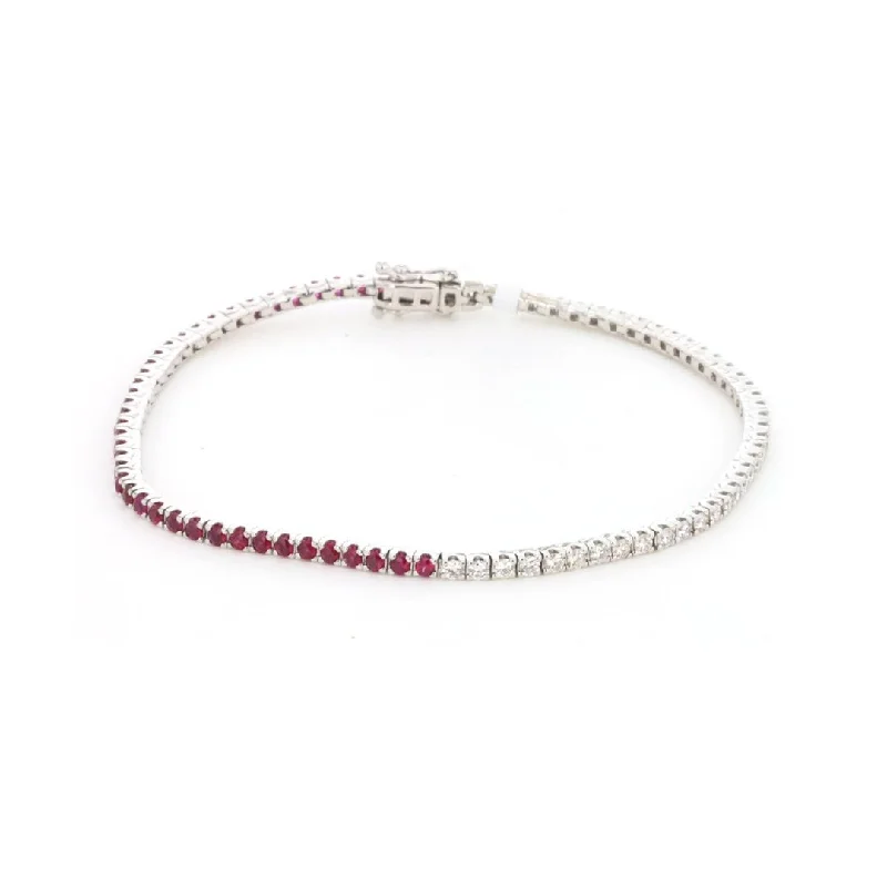 women thick bangles -Ruby & Diamond Tennis Bracelet | M10268077