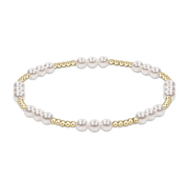 women bangles -enewton 6.25"  Classic Joy Pattern 4mm Bead Bracelet - Pearl