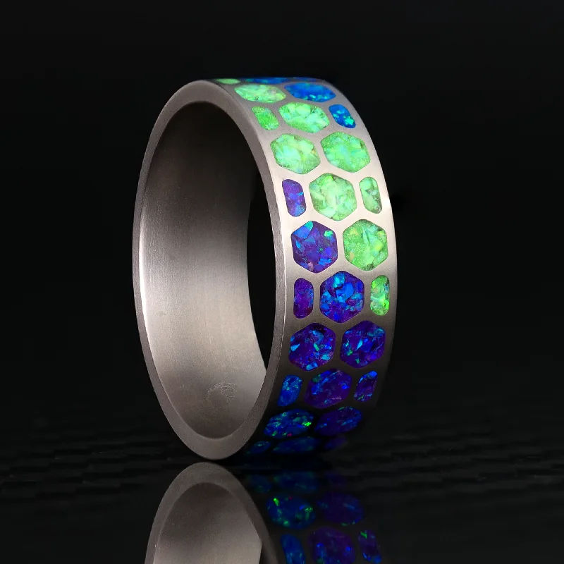 women designer rings -Aurora Hexagon Glowstone Ring