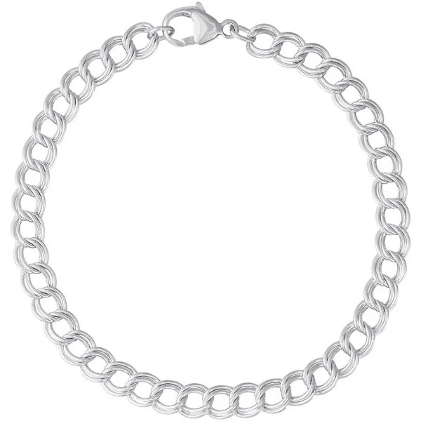 women pearl bracelets -Sterling Silver Petite Double Link Bracelet