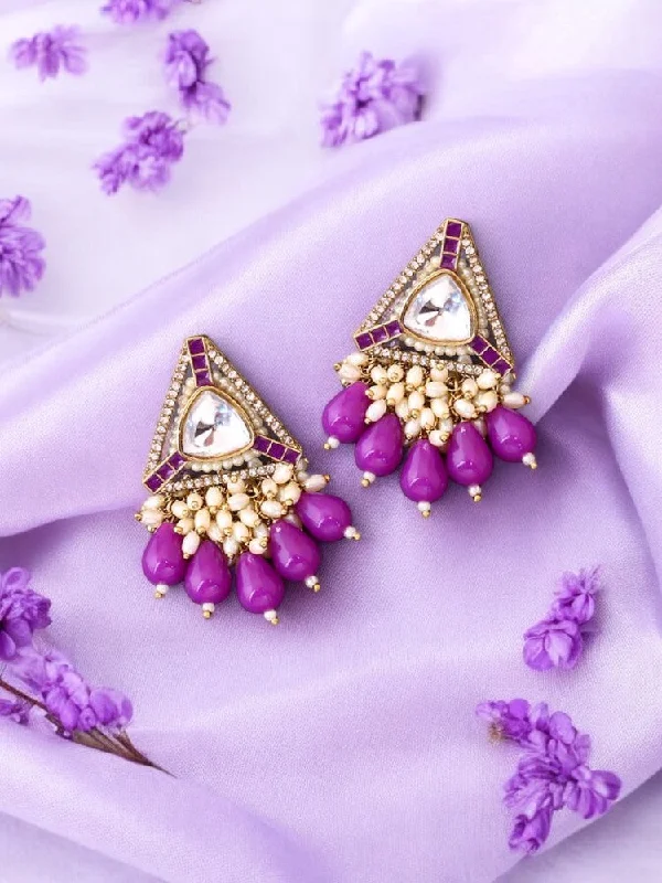 women anniversary earrings -Purple Nita Danglers