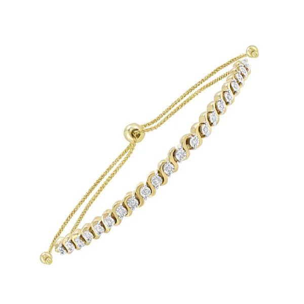 women elegant bracelets -10KT YELLOW GOLD DIAMOND (1/5CTW) BRACELET