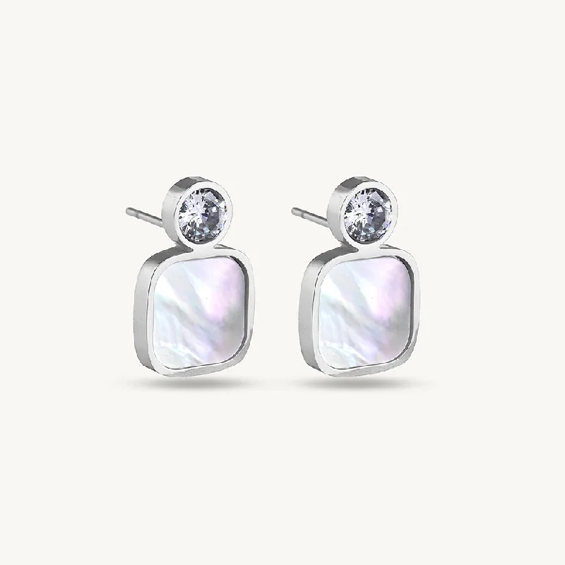 women adjustable earrings -Zircon Studded Drop Earring