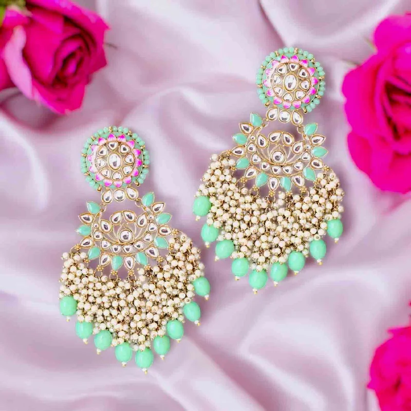 women stud earrings for women -Mint Shalani Chandbalis