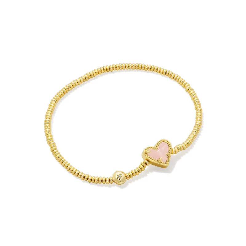 women bracelet sets -Kendra Scott Ari Gold Heart Stretch Bracelet