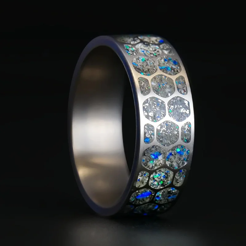 women unique wedding bands -Hexagon Star Dust™ Ring