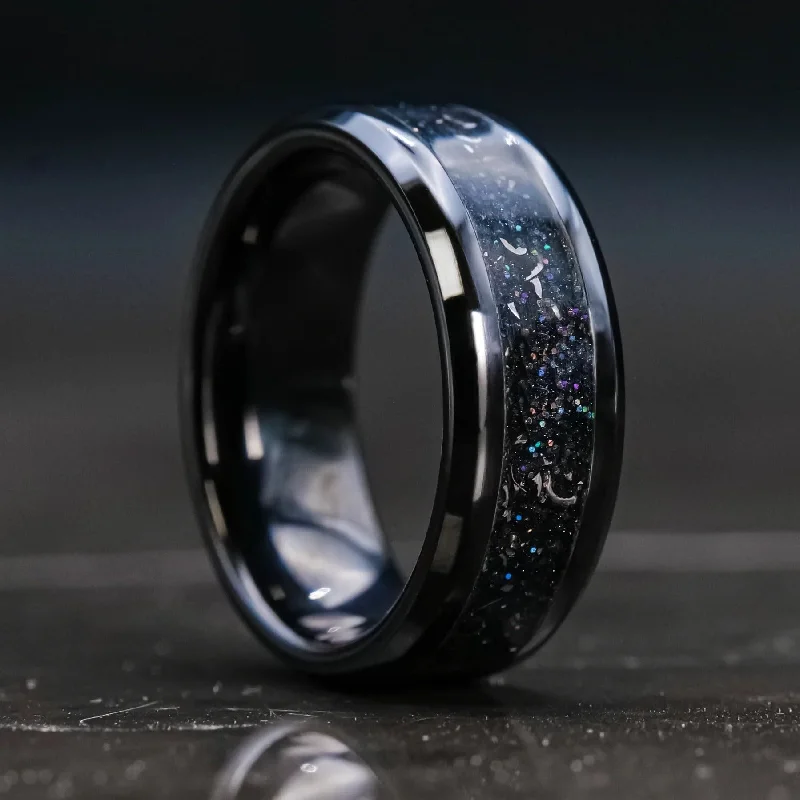 women gemstone engagement rings -Radiant Blackout Glowstone Ring