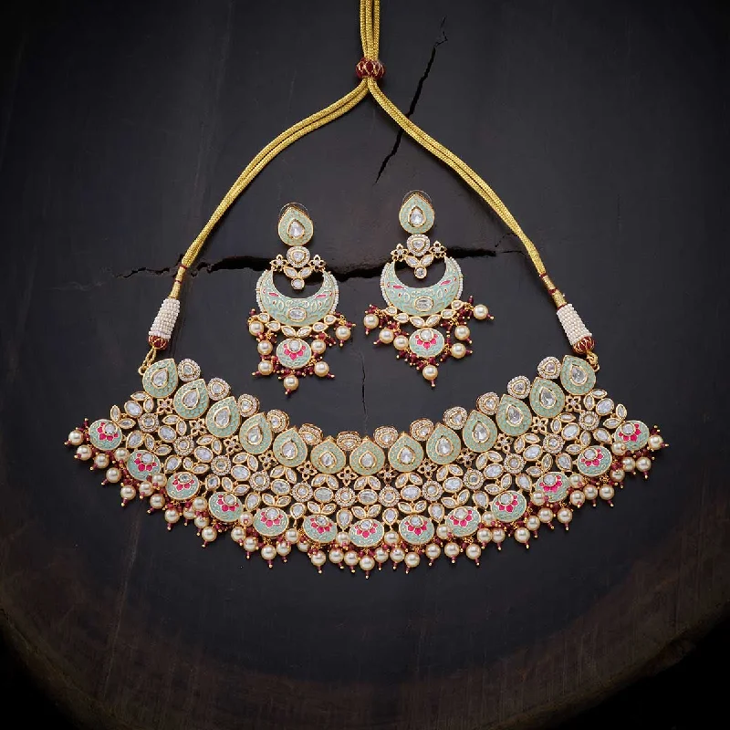 women pendant necklaces -Kundan Necklace 139223