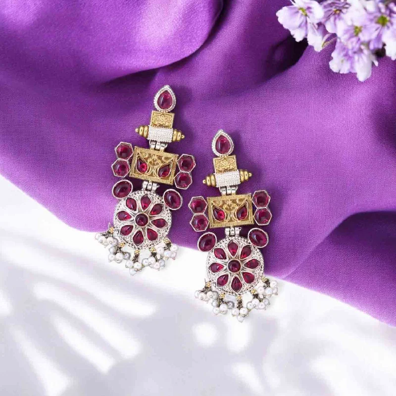 women trendy earrings -Rani Girisa Oxidised Danglers