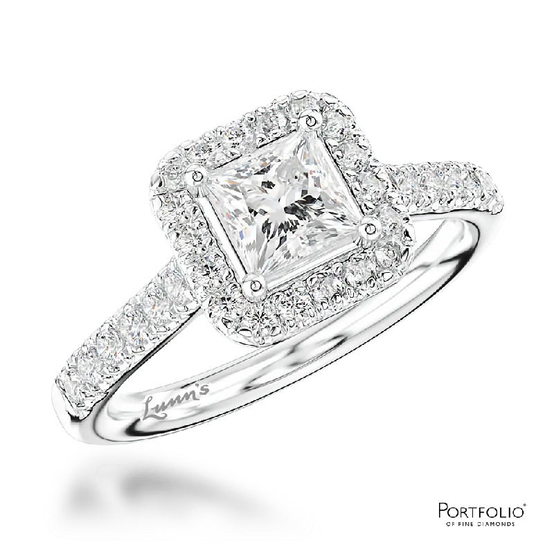 women luxury wedding rings -Cluster 0.52ct E VS1 Diamond Platinum Ring