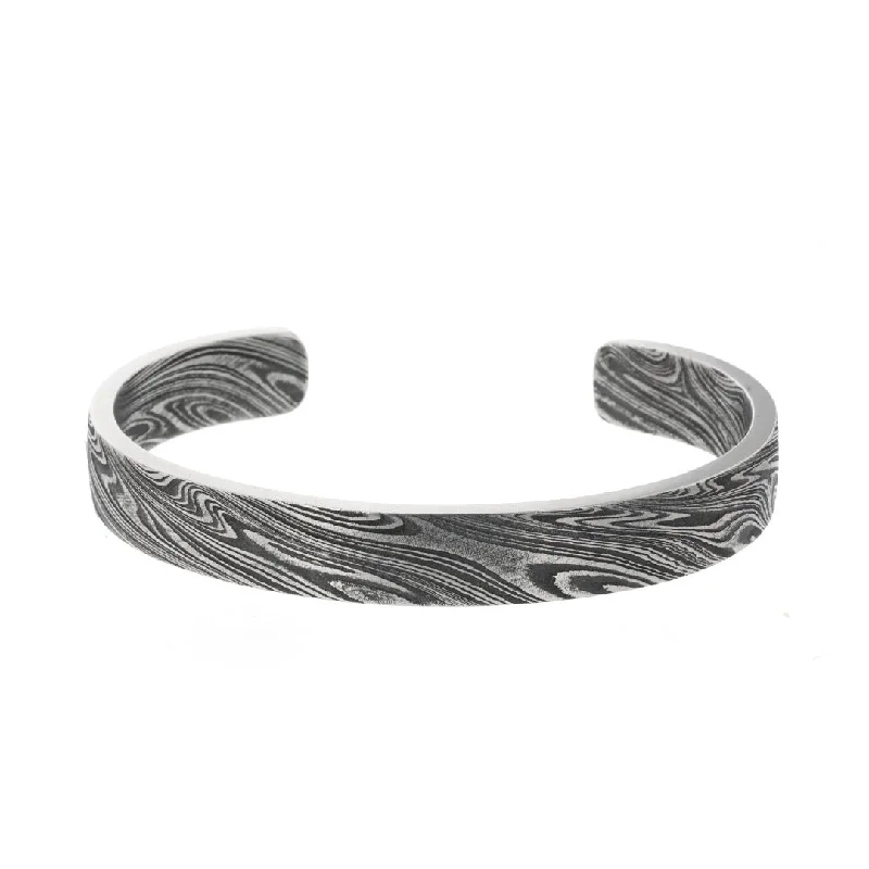 women trendy bangles -Damascus Steel Cuff Bracelet