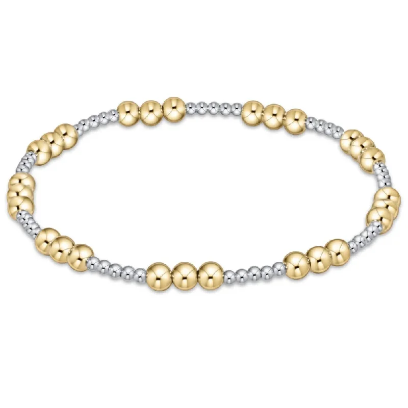 women gold tennis bracelets -enewton 6.25" Classic Joy Pattern Bead Bracelet - Mixed Metal