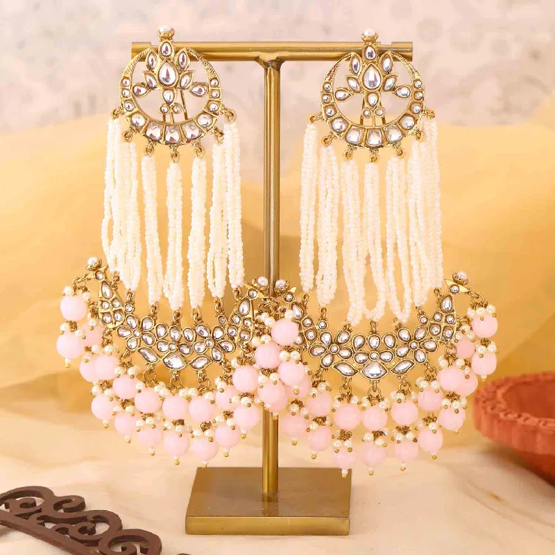 women trendy gold earrings -Blush Rashika Chandbalis