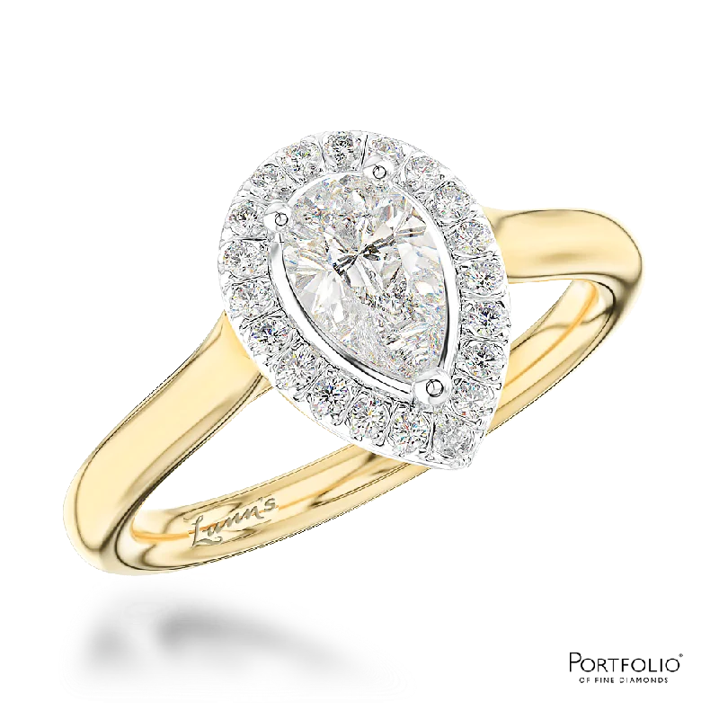 women vintage rings -Cluster 0.41ct G VS2 Diamond Yellow Gold/Platinum Ring