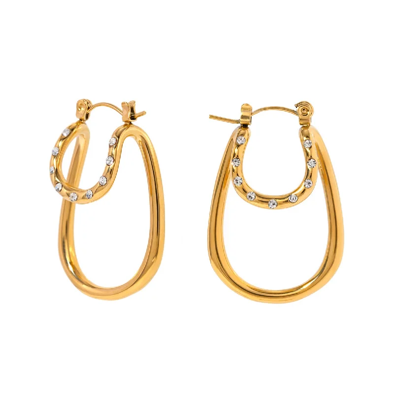 women vintage earrings -Double Oval Hoop Earrings