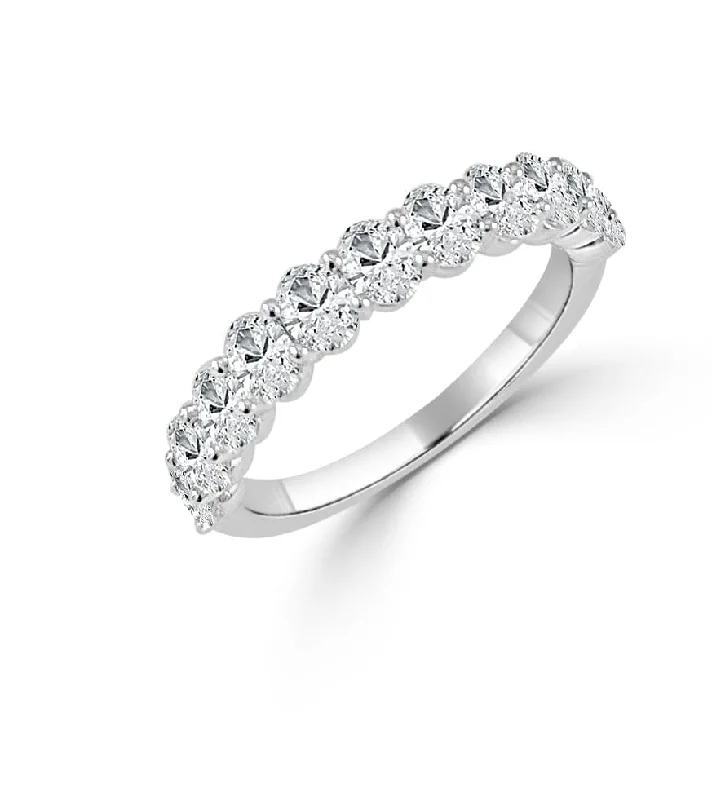 women delicate rings -14k Gold & Diamond Oval Band