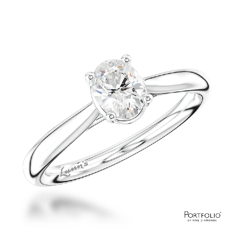 women chic rings -Solitaire 0.51ct E VS1 Diamond Platinum Ring