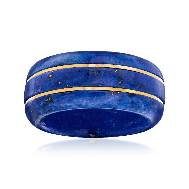 women high-quality engagement rings -Ross-Simons Lapis Ring With 14kt Yellow Gold