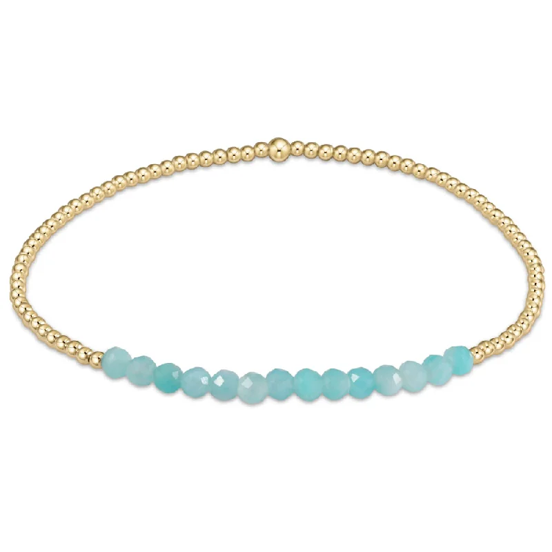 women engraved bracelets -enewton 6.25" Gold Bliss Gemstone 2mm Bead Bracelet - Amazonite