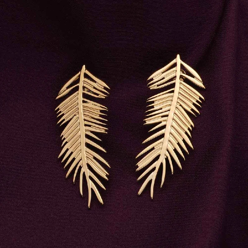 women clip-on earrings -Palm Casting Drop Earrings