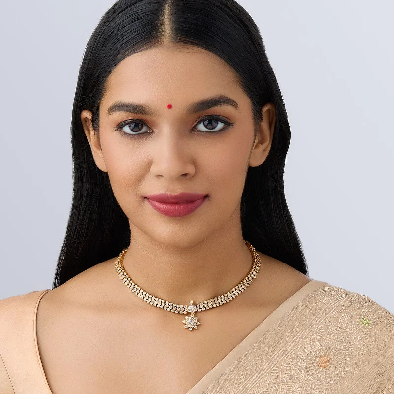 women dainty necklaces -Silver Temple Necklace 161623