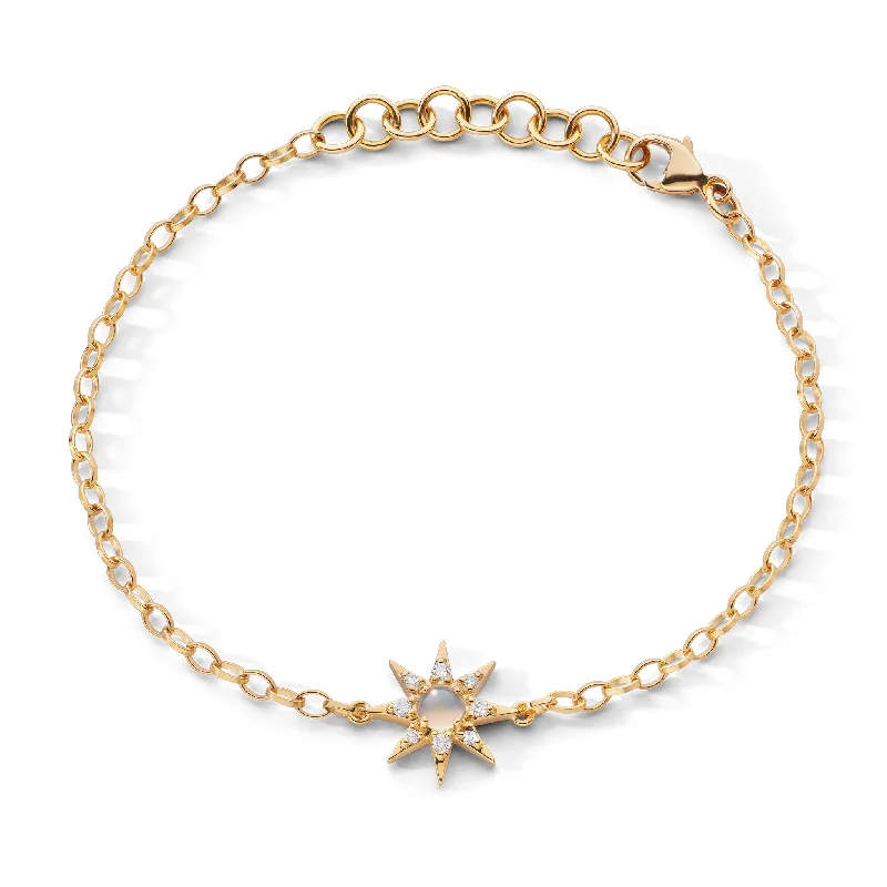 women heart-shaped bracelets -Petite Diamond & Opal Star Bracelet