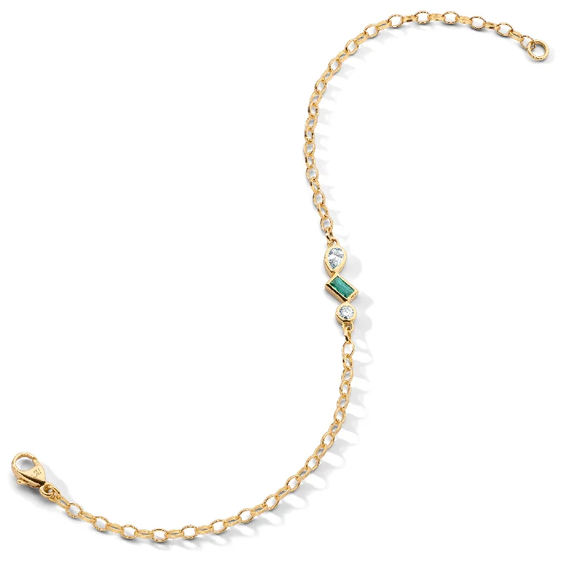 women friendship bracelets -Trio Diamond and Emerald Tennis Bracelet