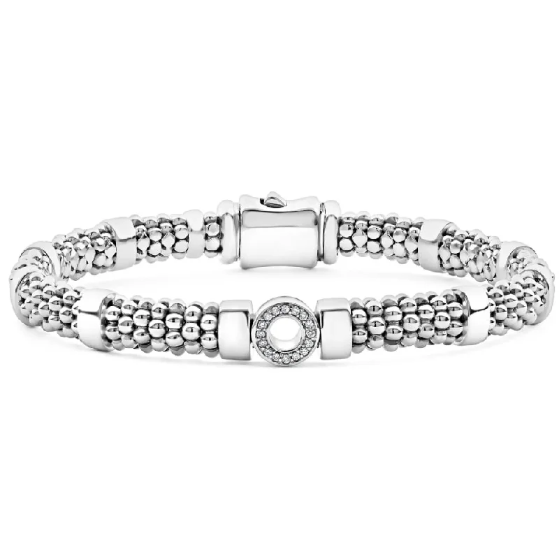 women customized bangles -Lagos Small Single Station Diamond Circle Caviar Bracelet