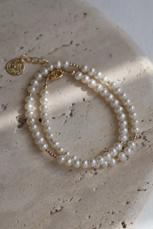 women friendship bracelets -PEARL DOUBLE WRAP BRACELET