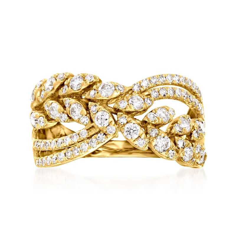 women classic solitaire engagement rings -Ross-Simons Diamond Openwork Ring in 14kt Yellow Gold