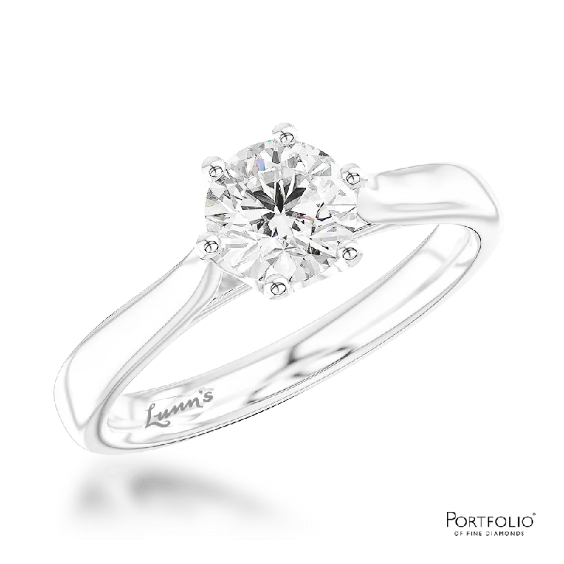 women rose gold rings -Solitaire 0.70ct G SI1 Diamond Platinum Ring