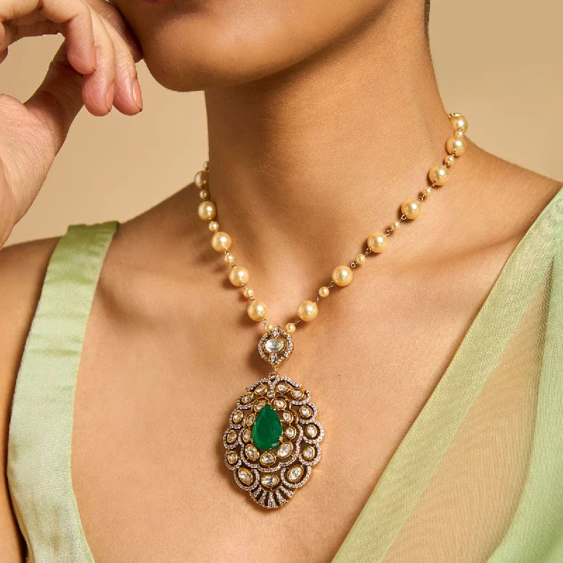 women stackable necklaces -Kundan Necklace 173033