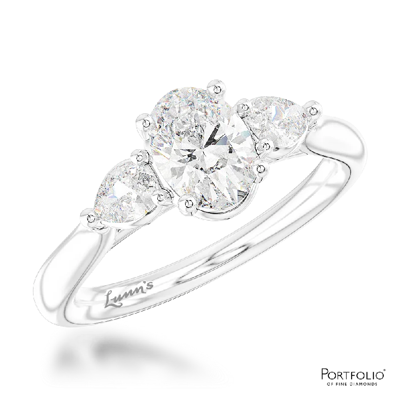 women classic wedding bands -Three Stone 0.70ct E SI1 Diamond Platinum Ring