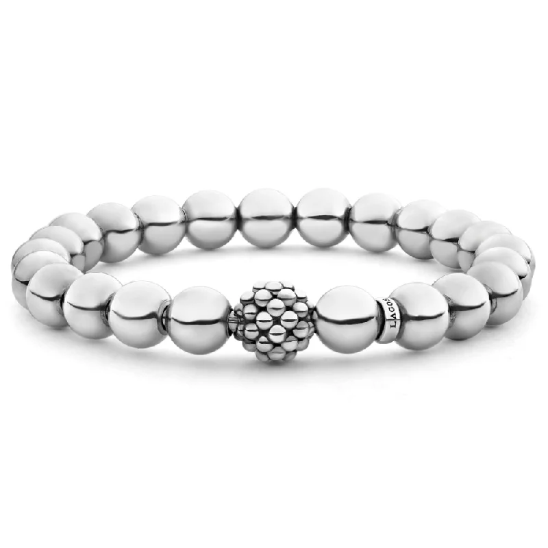 women bracelet sets -Lagos Signature Caviar Silver Bead Bracelet