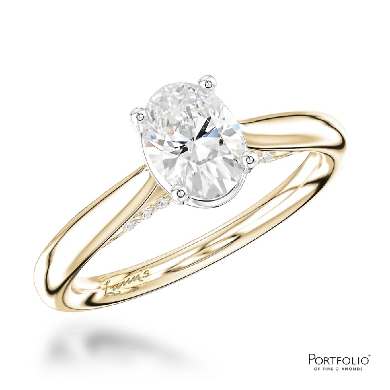 women unique rings -Solitaire 0.90ct G VS2 Diamond Yellow Gold/Platinum Ring